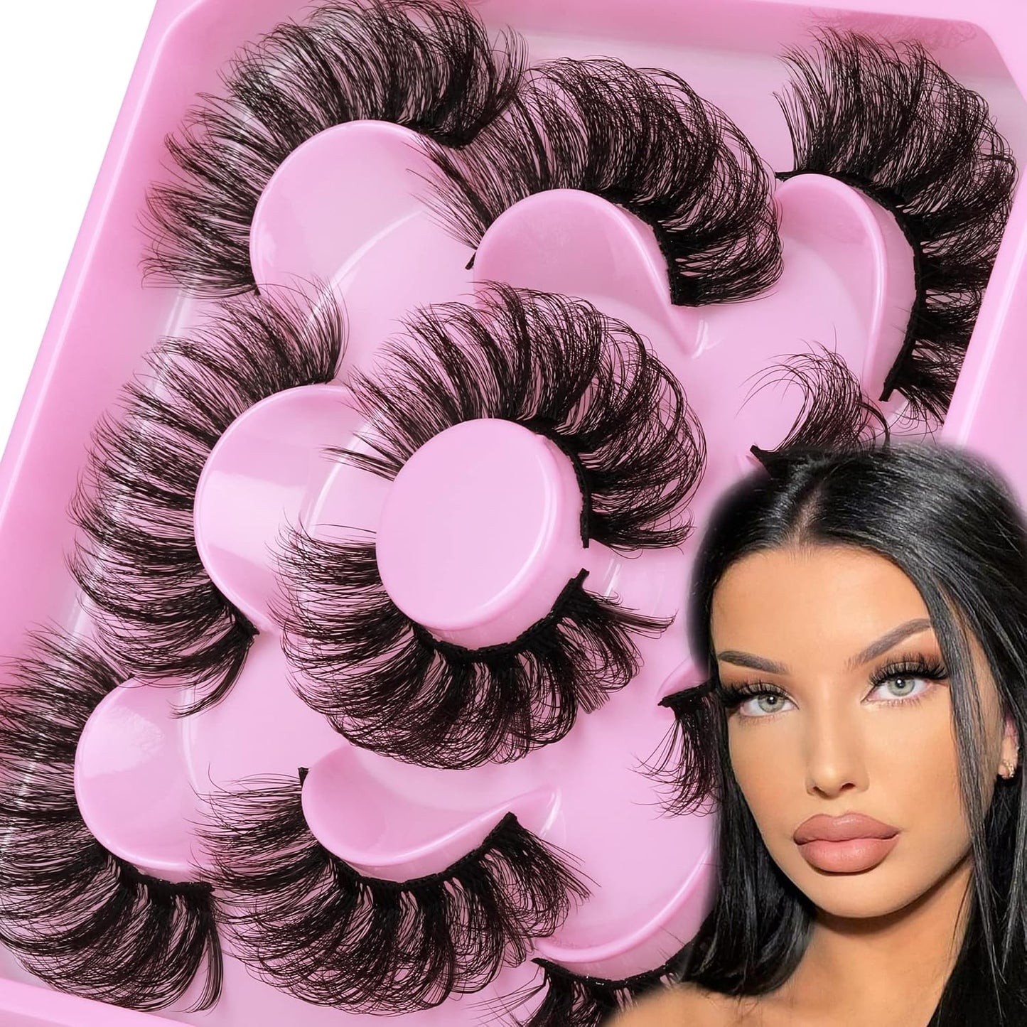 Mink Lashes Full Volume False Eyelashes 18Mm Dramatic Faux Mink Eyelashes Natural Look Cat Eye Volume Eye Lashes Multipack by