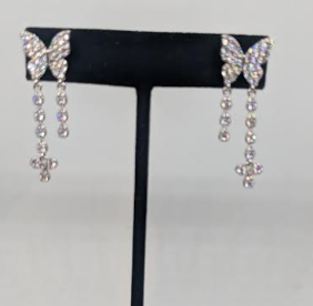 WHITE GOLD PLATED EARRINGS