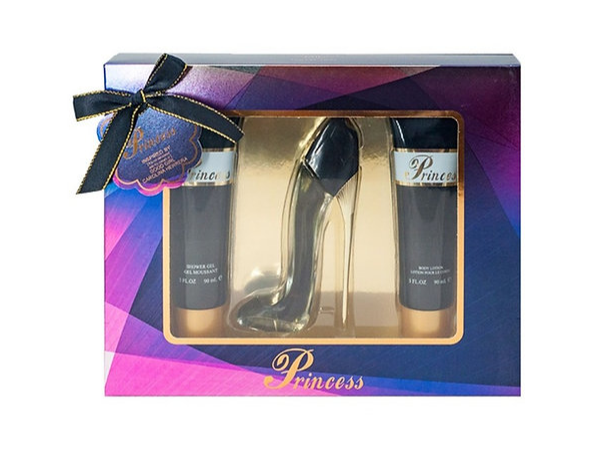 PRINCESS HIGH HEEL SHOES BLACK GIFT SET