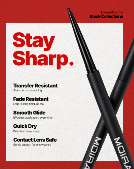 MOIRA 24HR MICRO GEL EYELINER (001 BLACK)