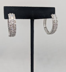 WHITE GOLD PLATED EARRINGS