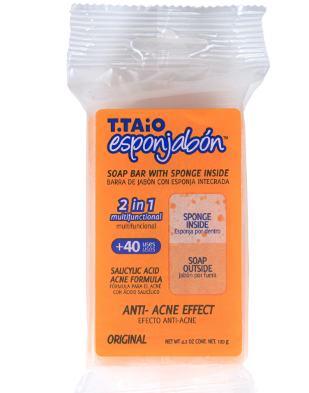 Esponjabon Soap, Anti Acne with Salicylic Acid, Orange, 4