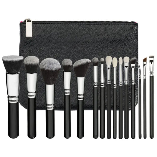 15-Piece Pink Rose Gold Makeup Brush Set