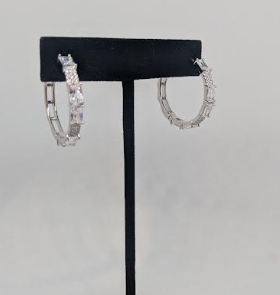WHITE GOLD PLATED EARRINGS