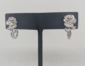 WHITE GOLD PLATED EARRINGS
