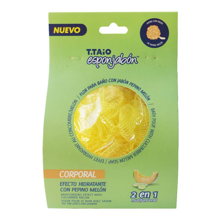 Esponjabon Bath Pouf + Soap Cucumber Melon, Hydrating Effect