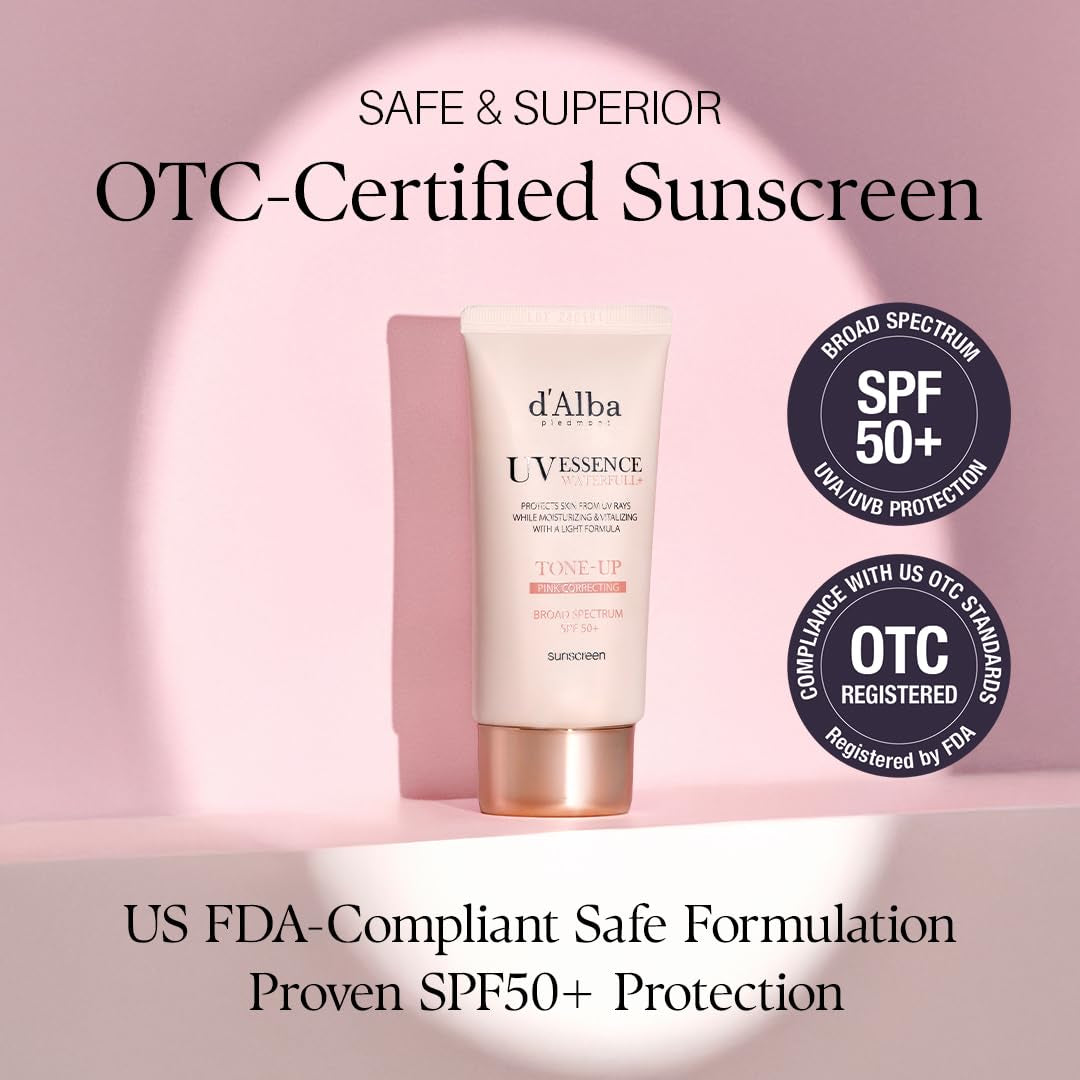 Waterfull Tone-Up Sunscreen Serum BROAD SPECTRUM SPF 50 + Korean Sunscreen for Face, All Skin Tones (1.69 Fl.Oz.)