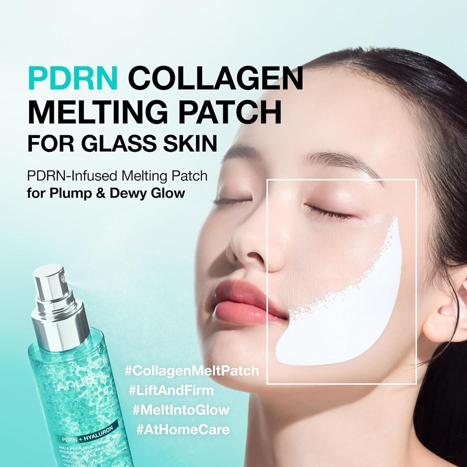 Salmon DNA PDRN Collagen Melting Patch for Glass Skin, Smile Line Patches, Wrinkle Patches, Melting Thin Collagen Patch, Firming for Fine Lines, Glow, Korean Skincare, 2 Pairs X 4EA, Patch Only