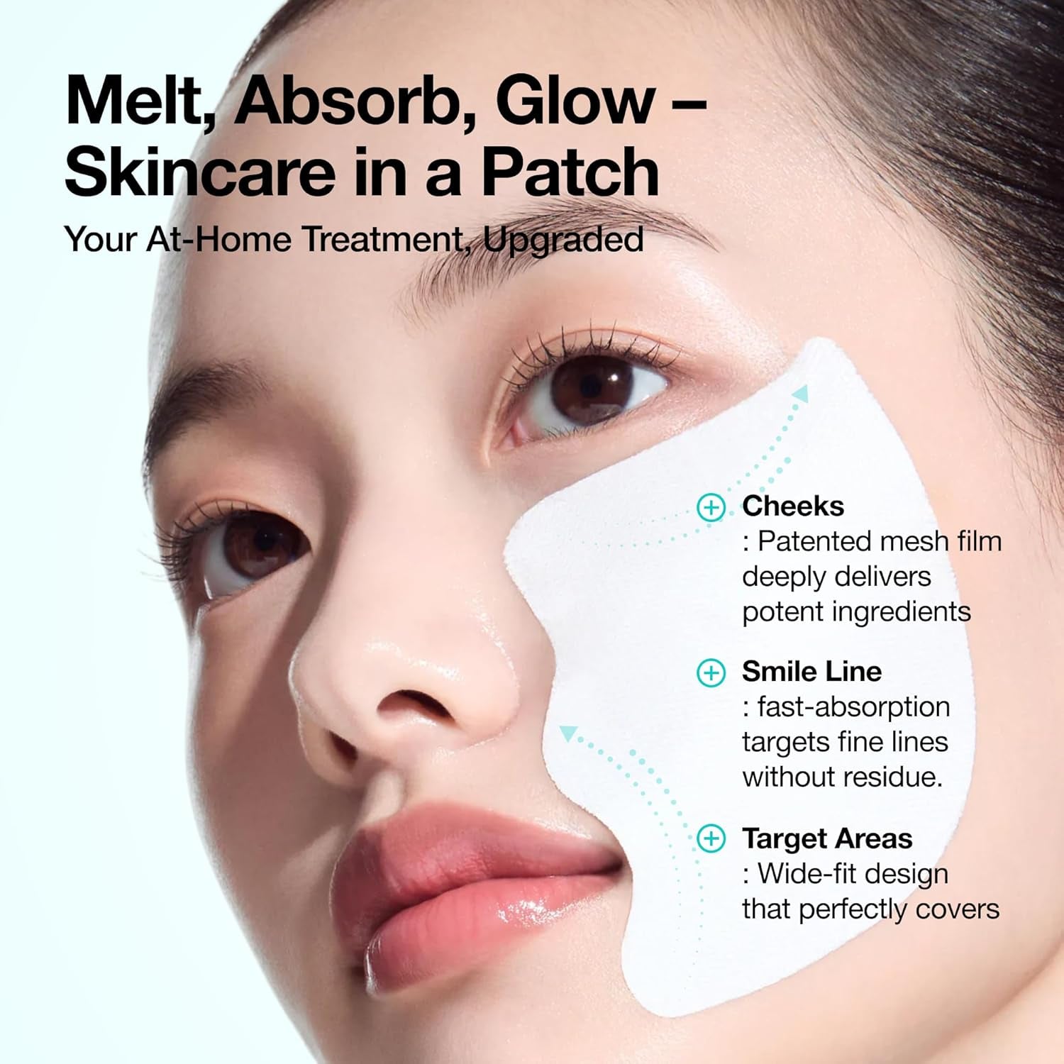 Salmon DNA PDRN Collagen Melting Patch for Glass Skin, Smile Line Patches, Wrinkle Patches, Melting Thin Collagen Patch, Firming for Fine Lines, Glow, Korean Skincare, 2 Pairs X 4EA, Patch Only
