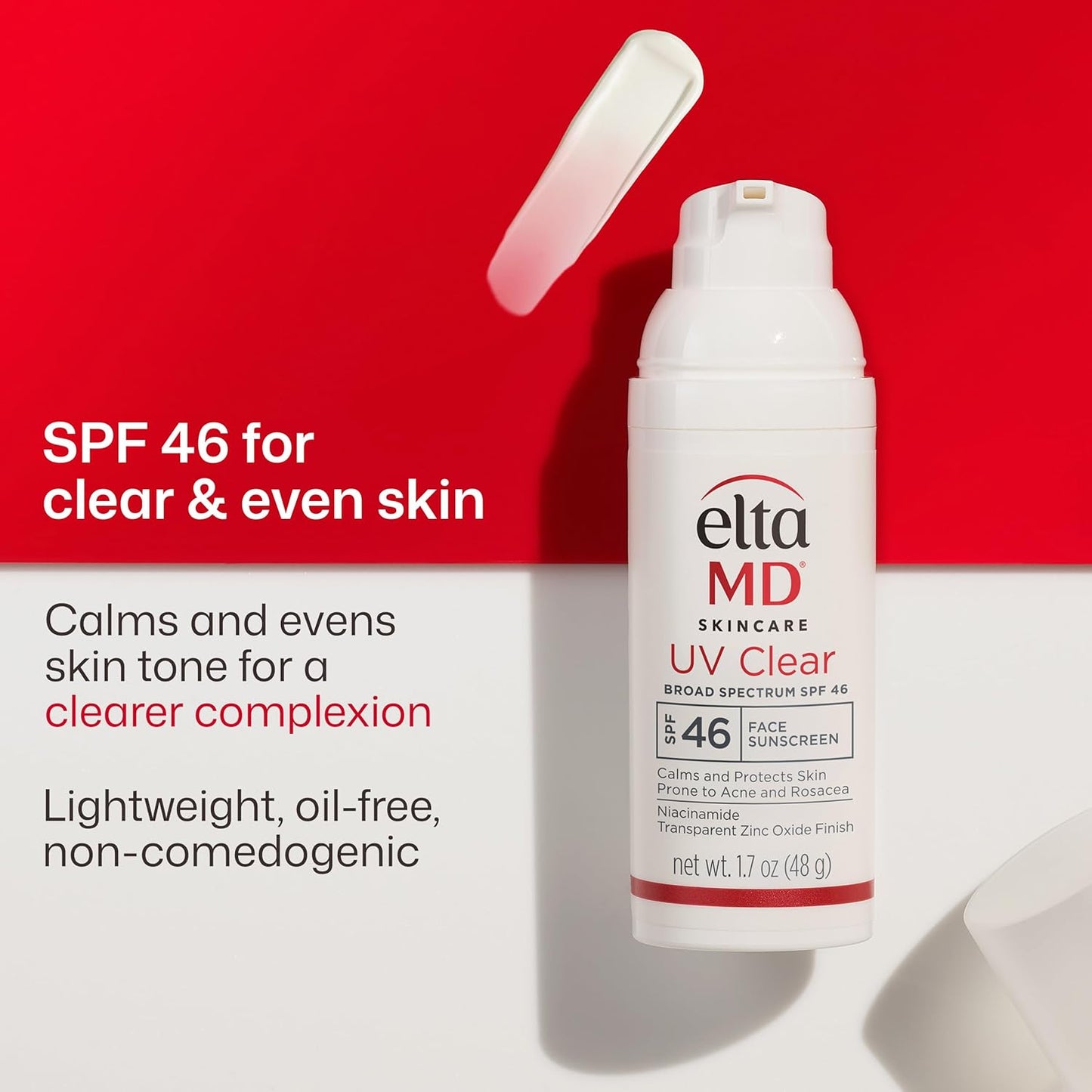 UV Clear Face Sunscreen SPF, Oil-Free Sunscreen with Zinc Oxide, Dermatologist Recommended