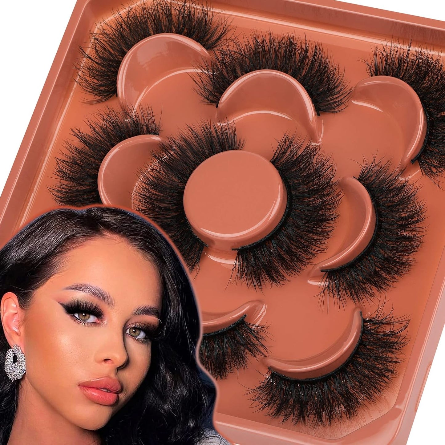 Mink Lashes Full Volume False Eyelashes 18Mm Dramatic Faux Mink Eyelashes Natural Look Cat Eye Volume Eye Lashes Multipack by