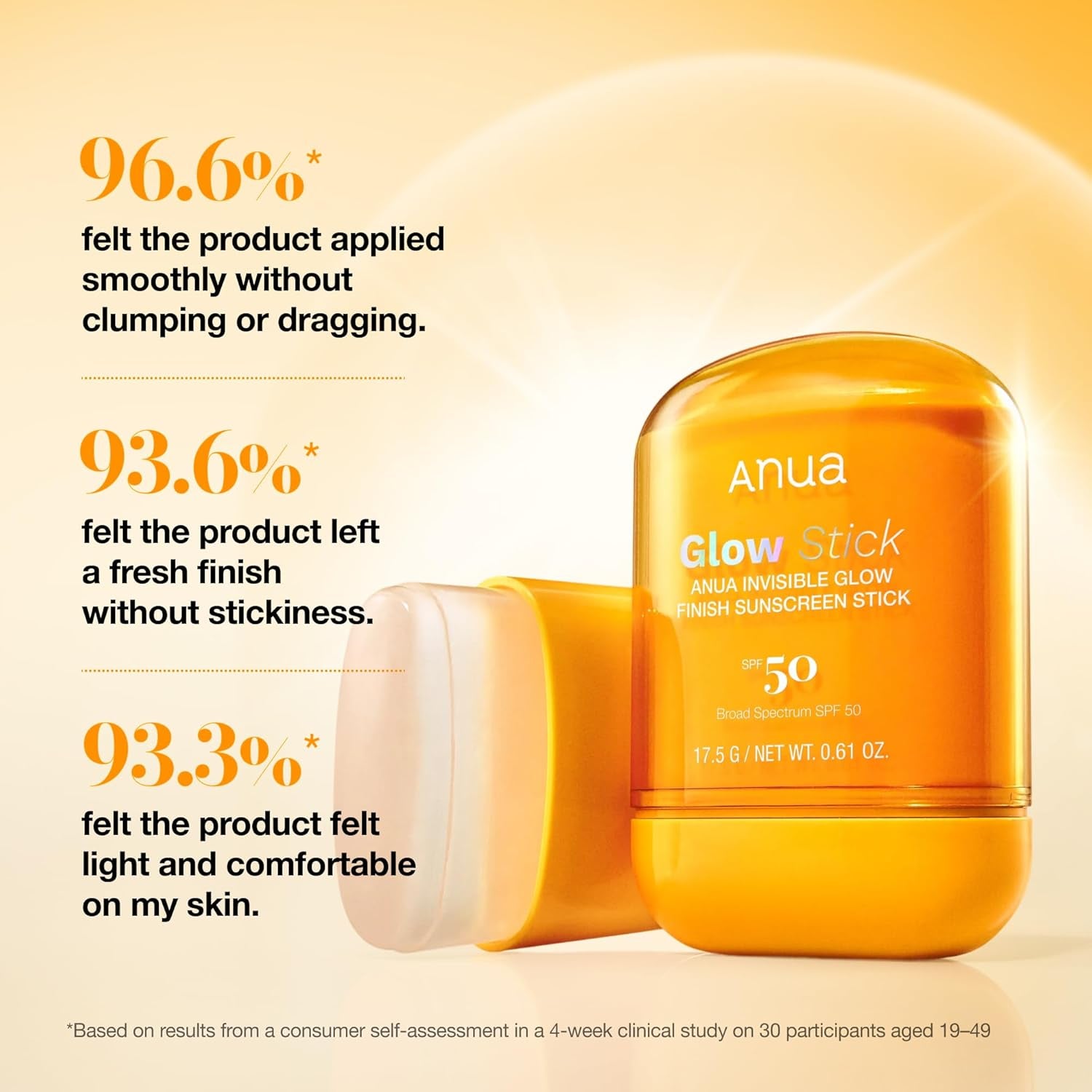 Invisible Glow Sun Stick, SPF 50, Broad Spectrum UV Protection, Lightweight Sheer Finish for All Skin Types, No White Cast, Easy Reapplication, Korean Skincare, 0.61 Oz