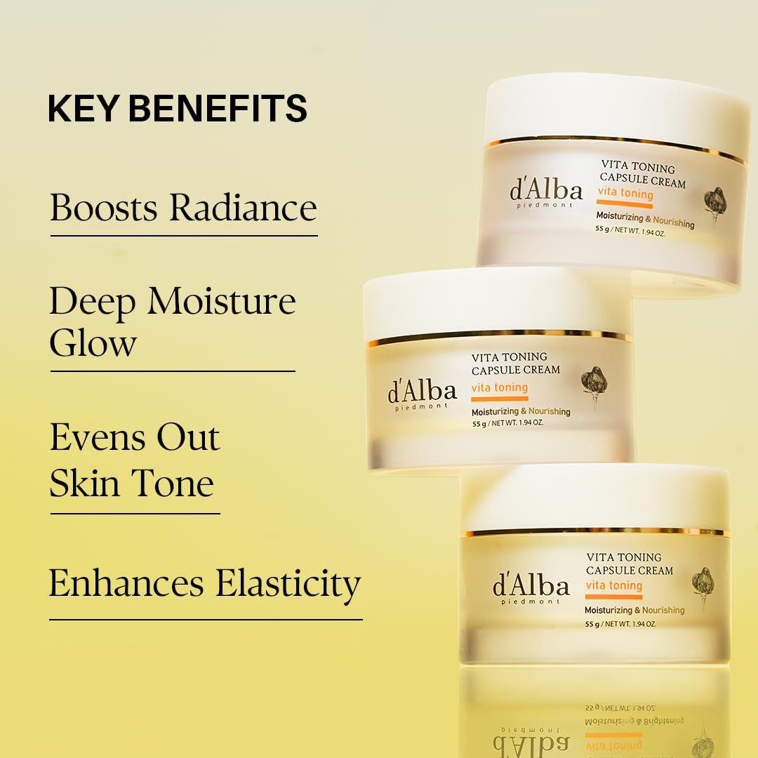 Vita Toning Capsule Cream, Deep Hydration Face Moisturizer, Glass Skin with Vita-Cera Oil Capsules, Deep Hydration Face Moisturizer (1.94 Oz.)