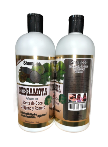 Home Hair- Shampoo Bergamota Reforzada con Aceite de Coco 32oz