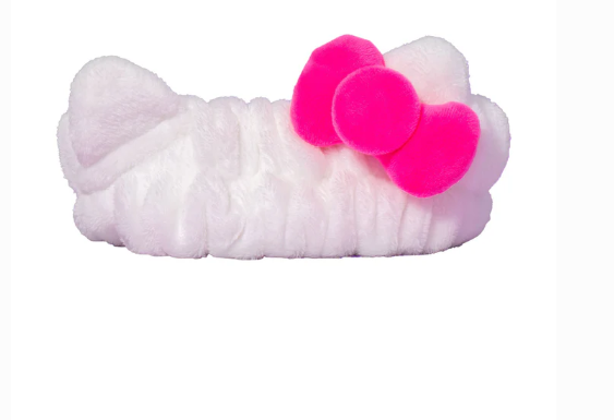 HK PLUSH HEADYBAND W SIGNATURE BOW PINK