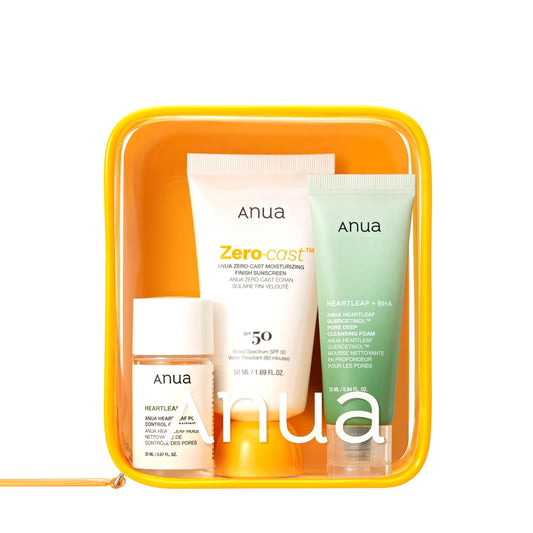 Sun-Ready Travel Kit, Zero-Cast Sunscreen & Cleansing Oil & Face Wash. Korean Sunscreen with Mini Size Double Cleansing Routine ,Korean Skincare Set
