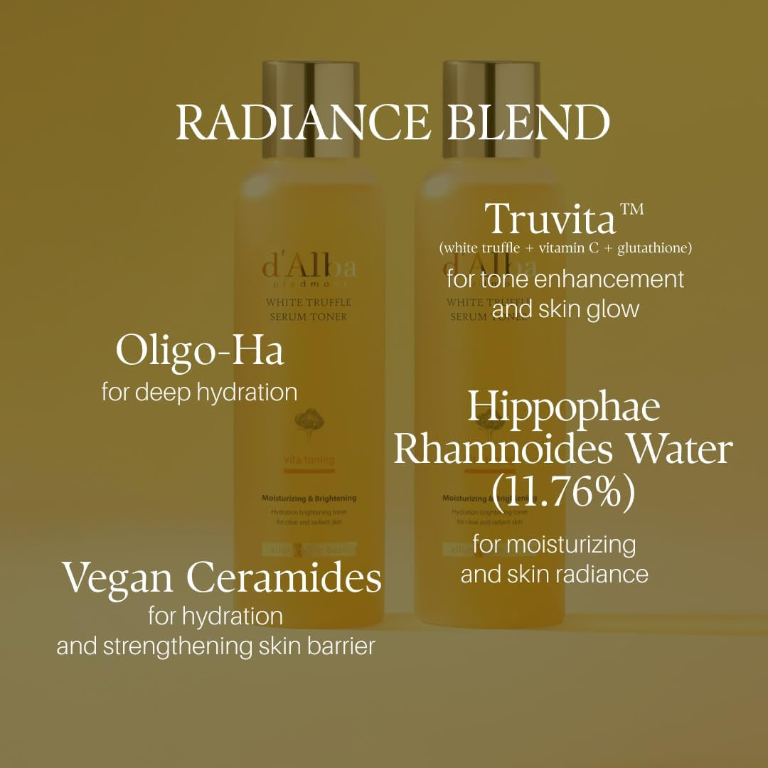 White Truffle Vita Toning Serum Toner, Glass Skin with Double Vitamin Skincare, Face Moisturizer, (6.09 Fl. Oz)