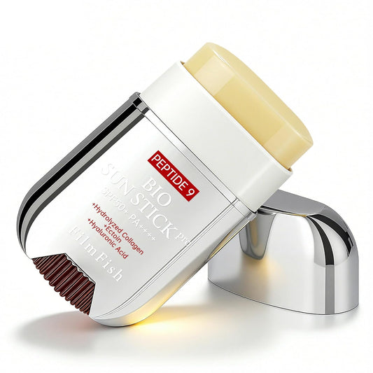 Filmfish Peptide 9 Bio Sun Stick PRO SPF50+ PA++++, Sunscreen Stick with Peptide Complex, Collagen & Hyaularonic Acid, Moisturizing & Anti-Aging Face Stick, Reef Friendly & No White Cast Sunblock