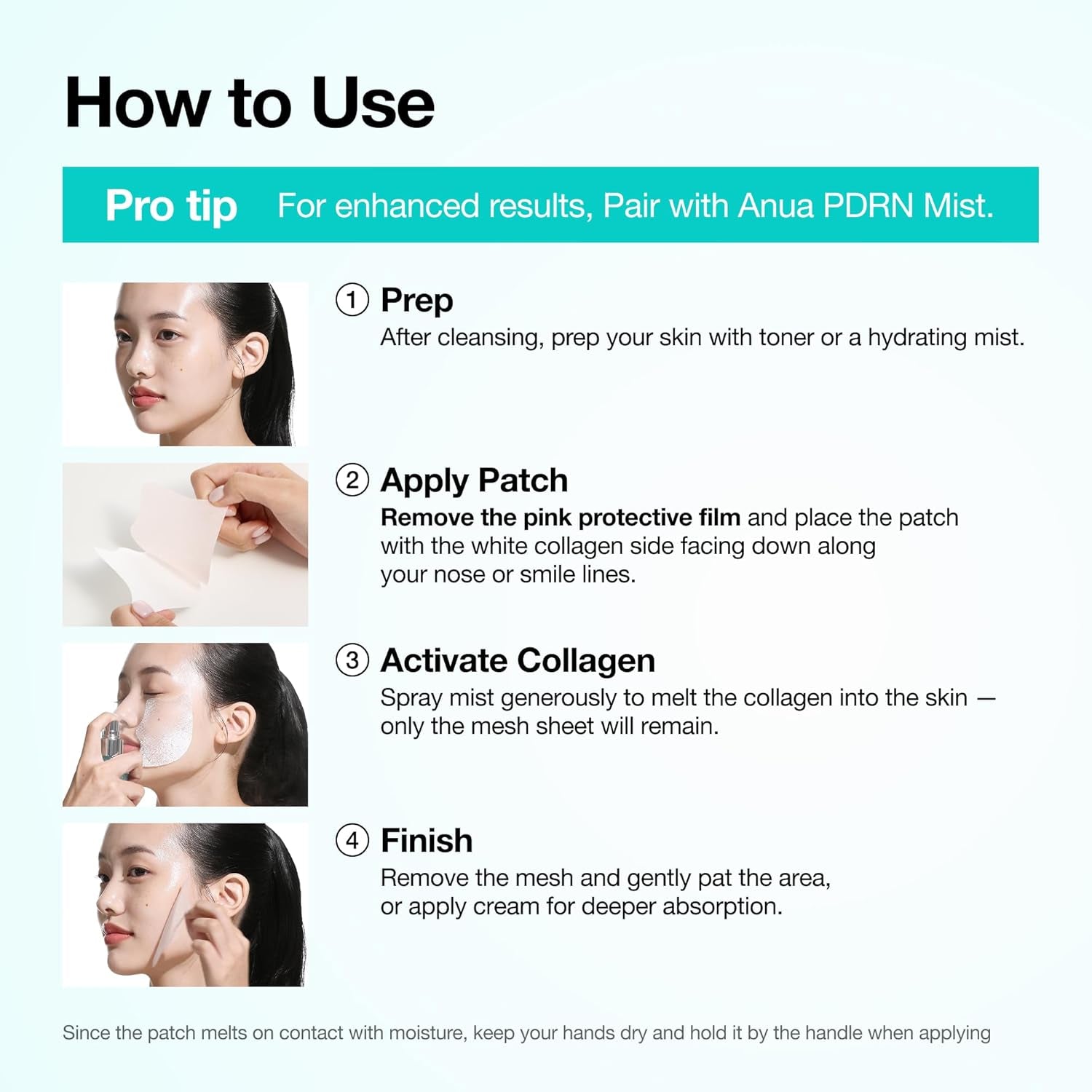 Salmon DNA PDRN Collagen Melting Patch for Glass Skin, Smile Line Patches, Wrinkle Patches, Melting Thin Collagen Patch, Firming for Fine Lines, Glow, Korean Skincare, 2 Pairs X 4EA, Patch Only