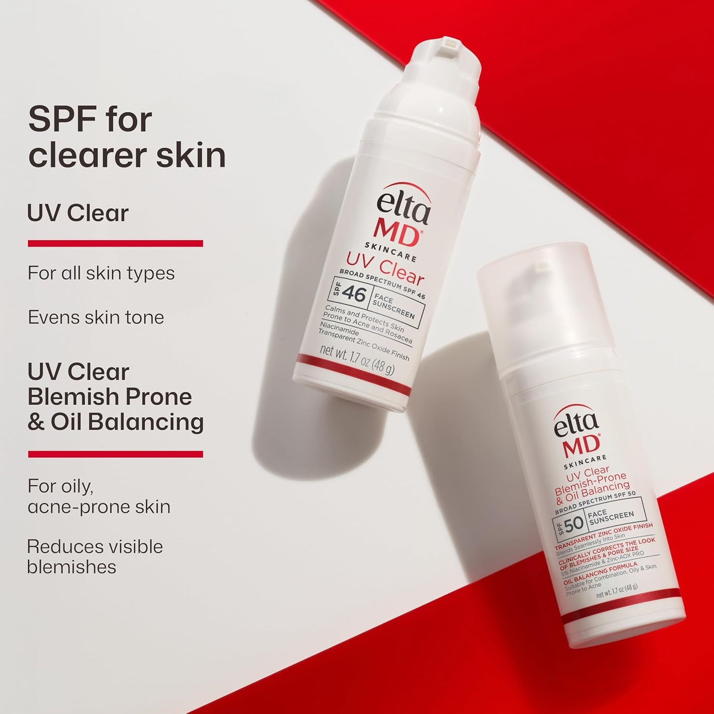 UV Clear Face Sunscreen SPF, Oil-Free Sunscreen with Zinc Oxide, Dermatologist Recommended