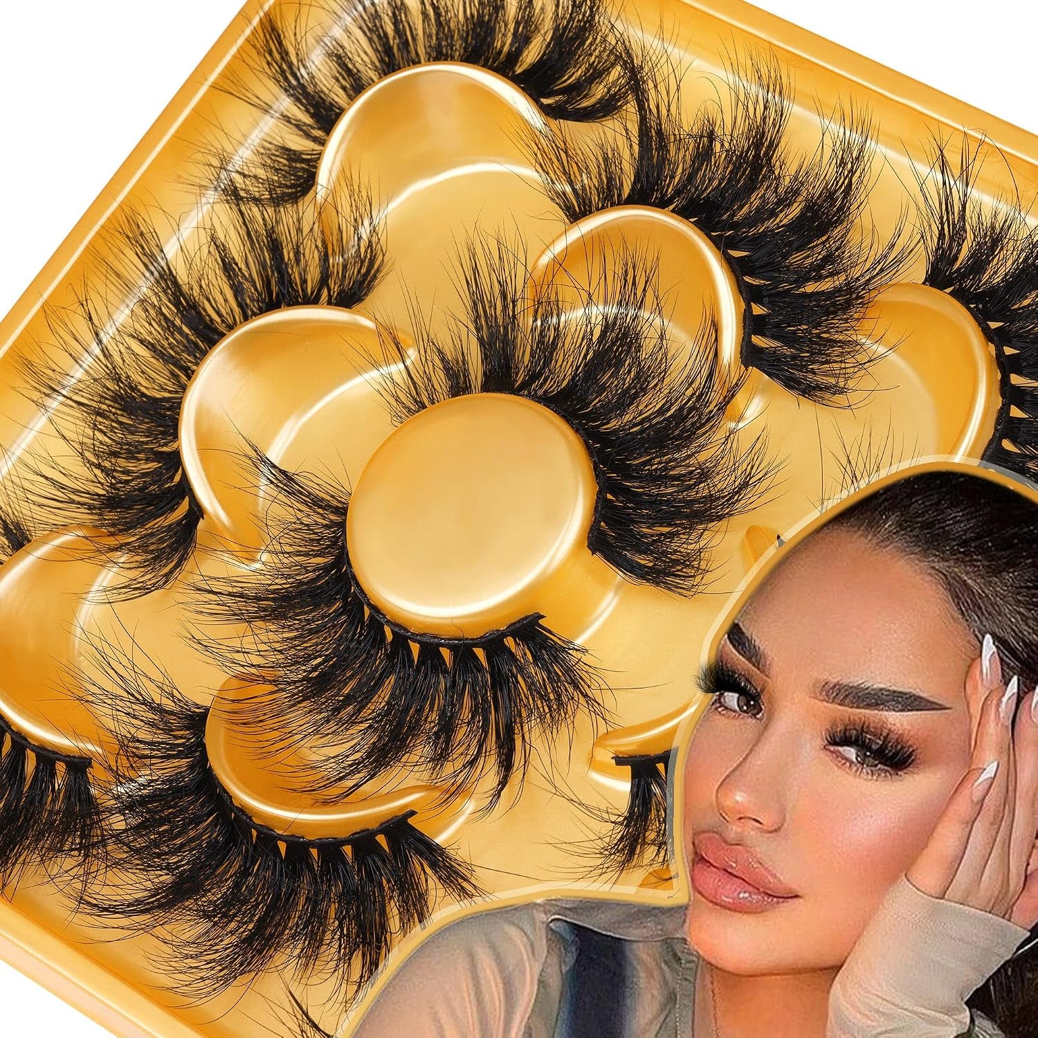 Mink Lashes Full Volume False Eyelashes 18Mm Dramatic Faux Mink Eyelashes Natural Look Cat Eye Volume Eye Lashes Multipack by