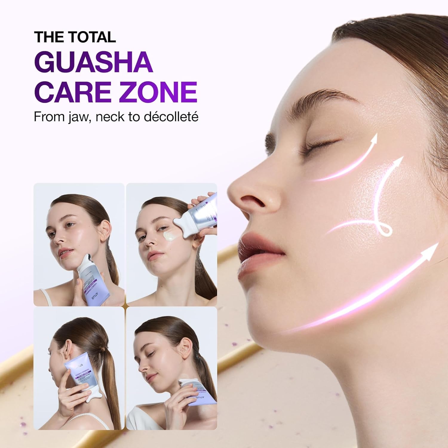Collagen Retinol Refining Gua Sha Cream, Neck Cream for Lifting & Firming, Jawline to Décolleté, Daily Moisturizer, Fine Line Care, Neck Massager, Korean Skin Care, 2.7Fl.Oz