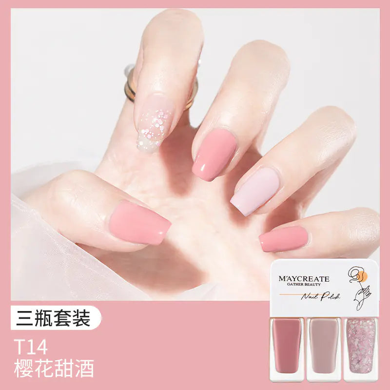 3-Piece Fast-Drying Peelable Nail Polish Set (20 Colors)