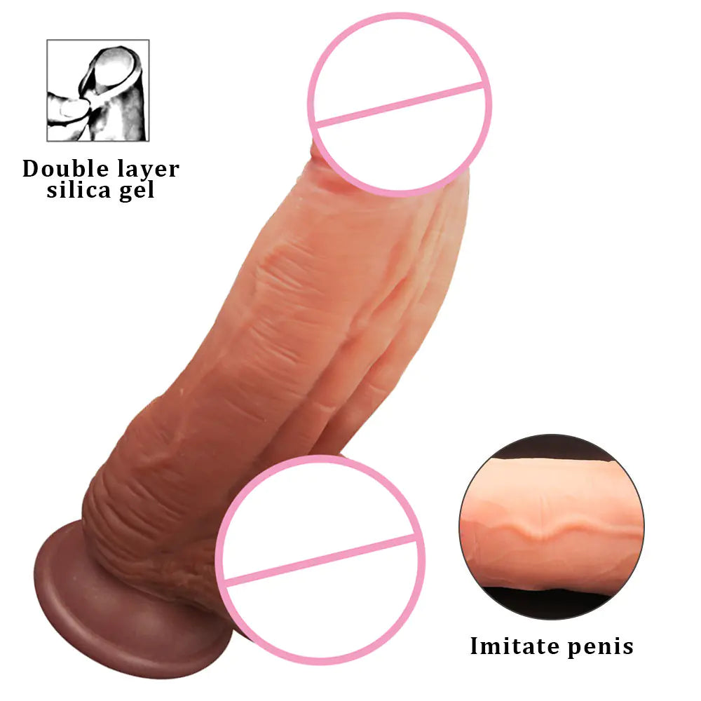 Liquid Silicone Realistic Dildo Manual Vibrator for Women
