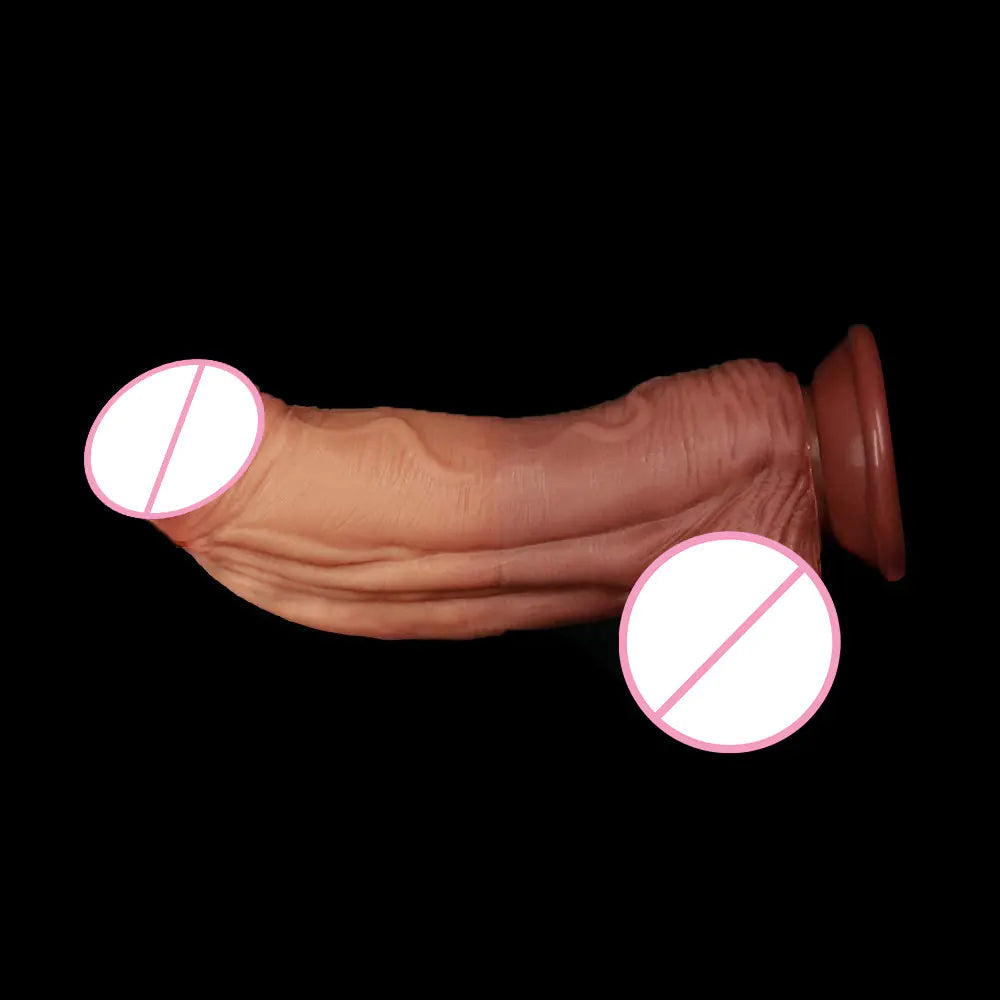 Liquid Silicone Realistic Dildo Manual Vibrator for Women