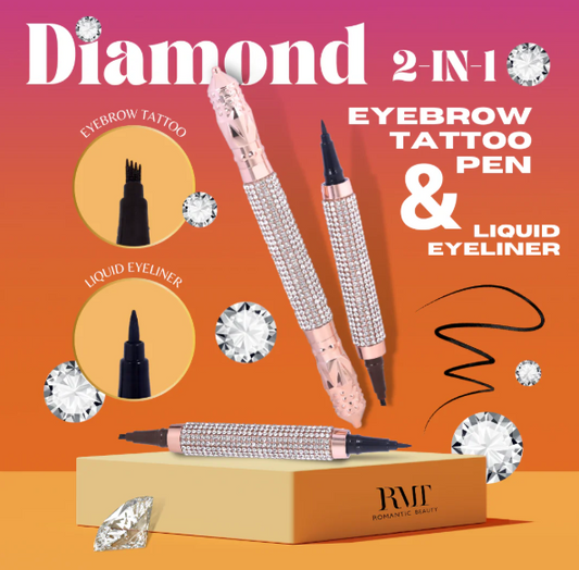 DIAMOND 2 IN 1 TATTOO EYEBROW AND LIQUID EYELINER PEN