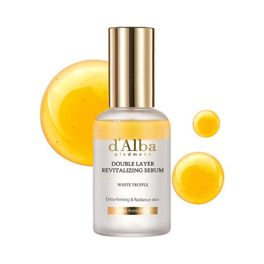 White Truffle Double Layer Revitalizing Serum, 100Hr Hydration, Hyaluronic Acid and Centella Asiatica, Skin Firming, Tightening, Long-Lasting Korean Skin Care (1.69 Fl.Oz)