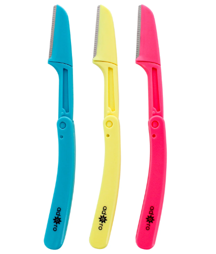 FOLDING EYEBROW RAZOR - 3 PC (TEAL / LEMON LIME / AWESOME PINK)