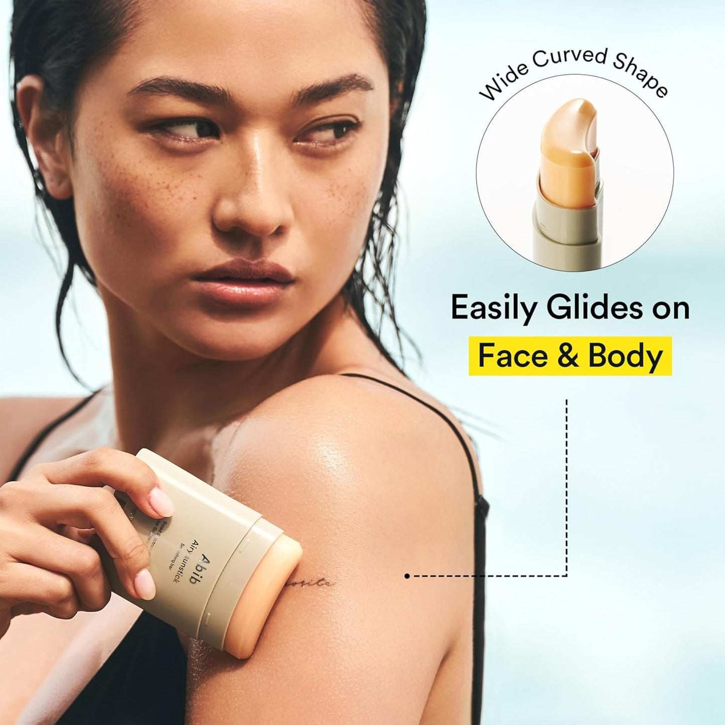 Airy Sunstick Protection Bar SPF50+ Broad Spectrum, Semi-Matte Sunscreen Stick for Oily & Combination Skin, No White Cast, Water-Resistant, Korean Sunscreen, 0.81 Oz / 23 G
