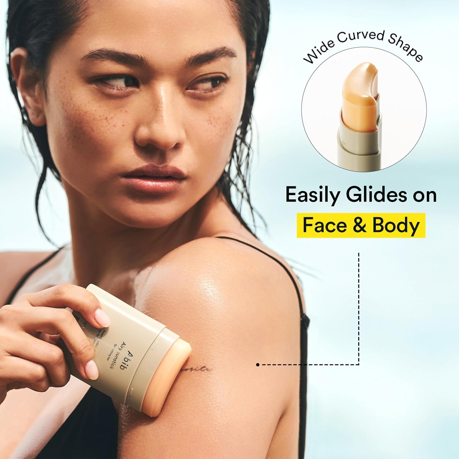 Airy Sunstick Protection Bar SPF50+ Broad Spectrum, Semi-Matte Sunscreen Stick for Oily & Combination Skin, No White Cast, Water-Resistant, Korean Sunscreen, 0.81 Oz / 23 G