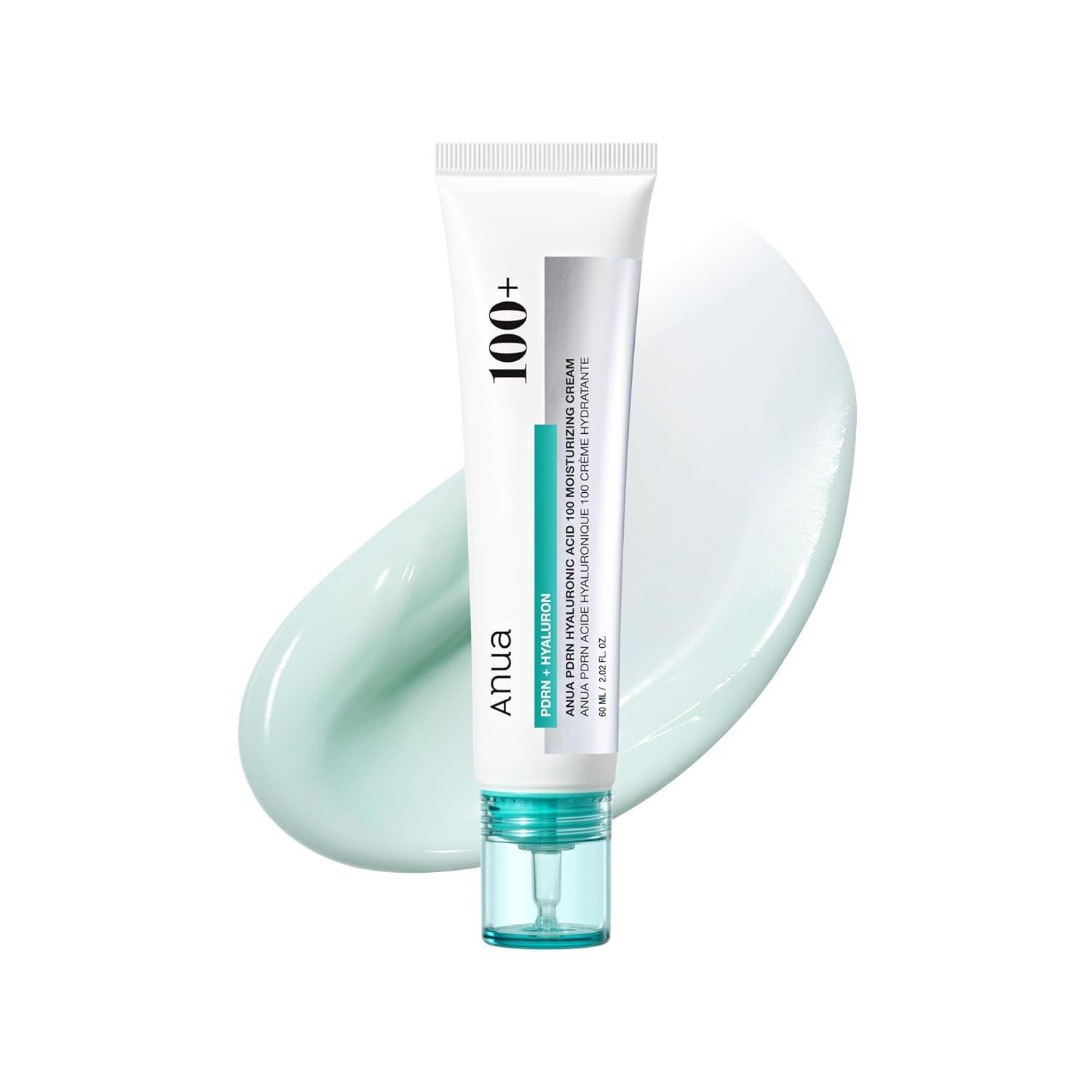 PDRN Hyaluronic Acid 100 Moisturizing Cream, Lightweight, Non-Greasy Hydrating Face Moisturizer with Salmon DNA for Glass Skin, Korean Skincare (2.02 Fl Oz)