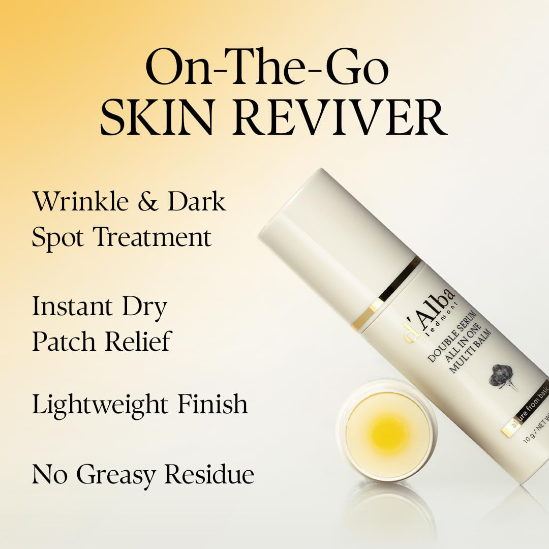 White Truffle Double Serum All-In-One Multi Balm, Stick Balm, Vegan Skincare with Vitamin C and Vegan Collagen, 3-In-1 anti Wrinkle, Eye Treatment, Dark Spot Remover