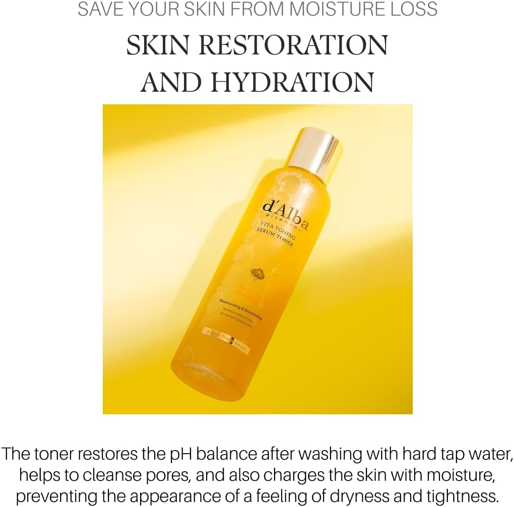 White Truffle Vita Toning Serum Toner, Glass Skin with Double Vitamin Skincare, Face Moisturizer, (6.09 Fl. Oz)