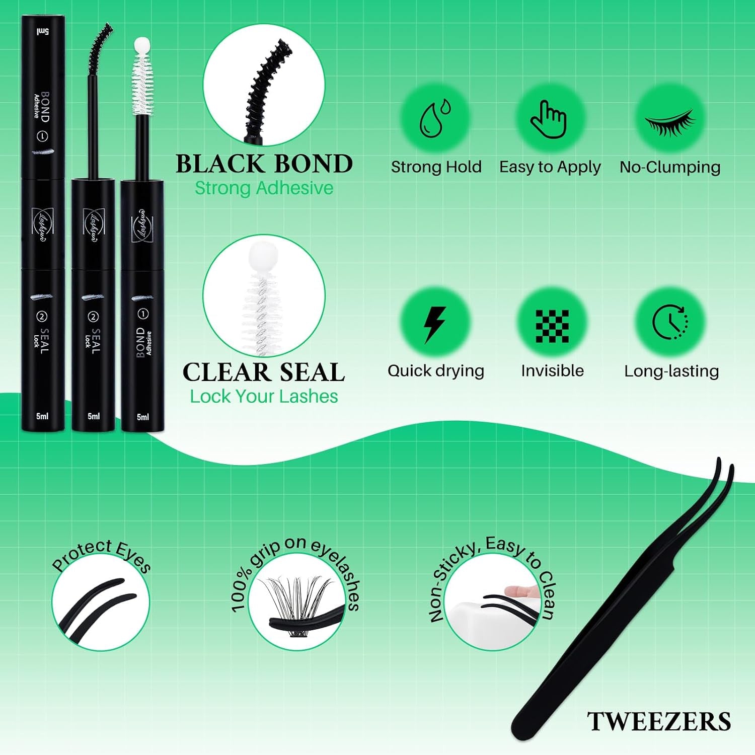 Lash Clusters Kit Wispy DIY Lash Extension Kit 640Pcs Cat Eye Lashes Volume Cluster Eyelash DIY Lashes at Home or Travel with Lash Bond and Seal,Lash Tweezers(Cat Eye 30D+40D+50D+60D Lash Kit)