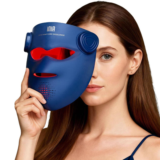 Glow 4D Wireless Red Light Therapy Mask for Face – Dual NIR, 320 Leds, 4 Modes, Under-Eye Cooling, Cordless & Rechargeable LED Face Mask for Home & Travel, Skincare Gifts for Women Mom Wife, Blue