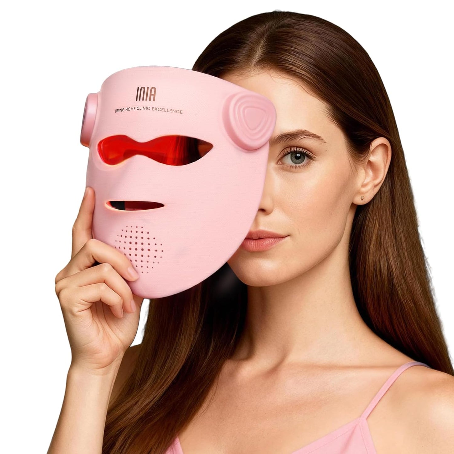 Glow 4D Wireless Red Light Therapy Mask for Face – Dual NIR, 320 Leds, 4 Modes, Under-Eye Cooling, Cordless & Rechargeable LED Face Mask for Home & Travel, Skincare Gifts for Women Mom Wife, Blue