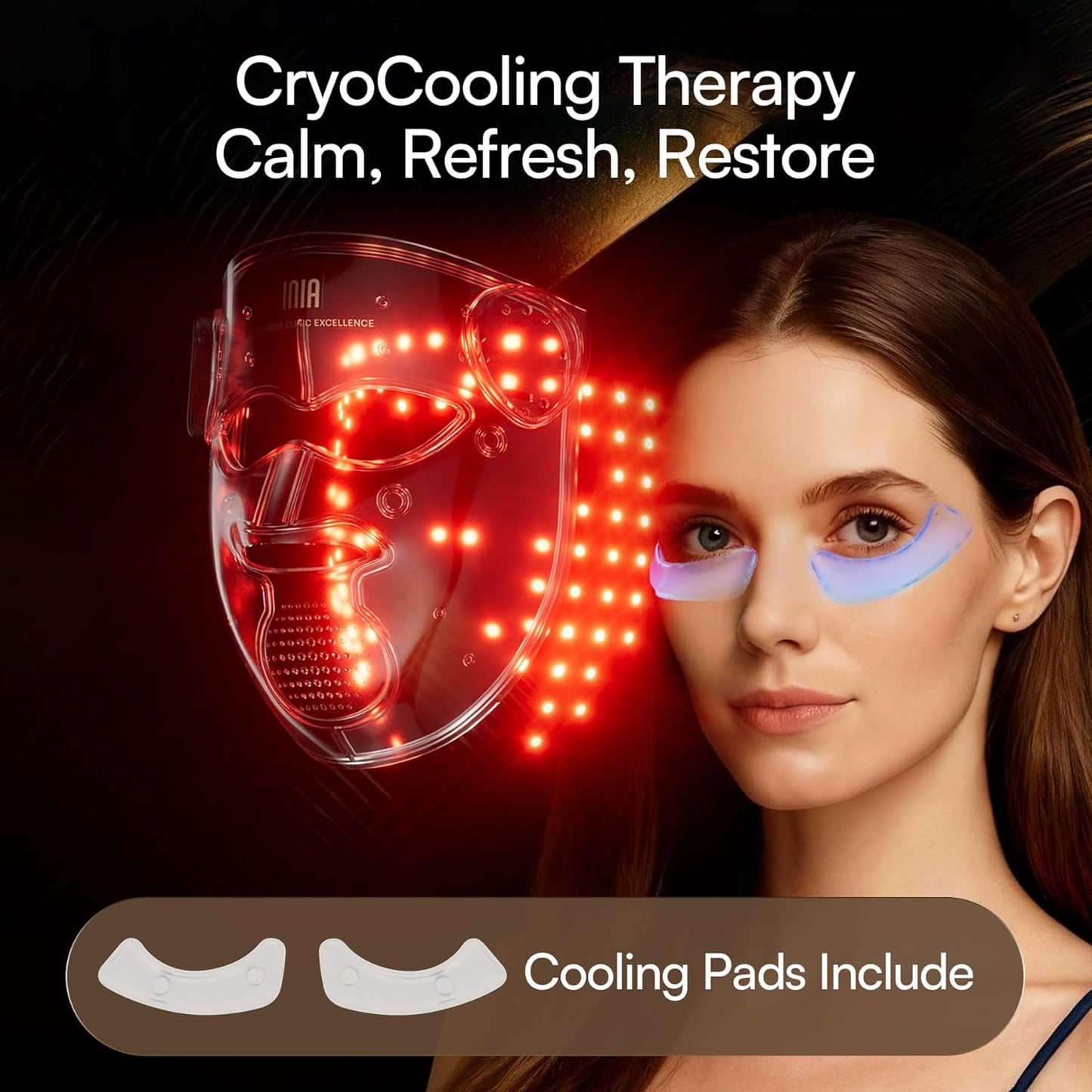 Glow 4D Wireless Red Light Therapy Mask for Face – Dual NIR, 320 Leds, 4 Modes, Under-Eye Cooling, Cordless & Rechargeable LED Face Mask for Home & Travel, Skincare Gifts for Women Mom Wife, Blue