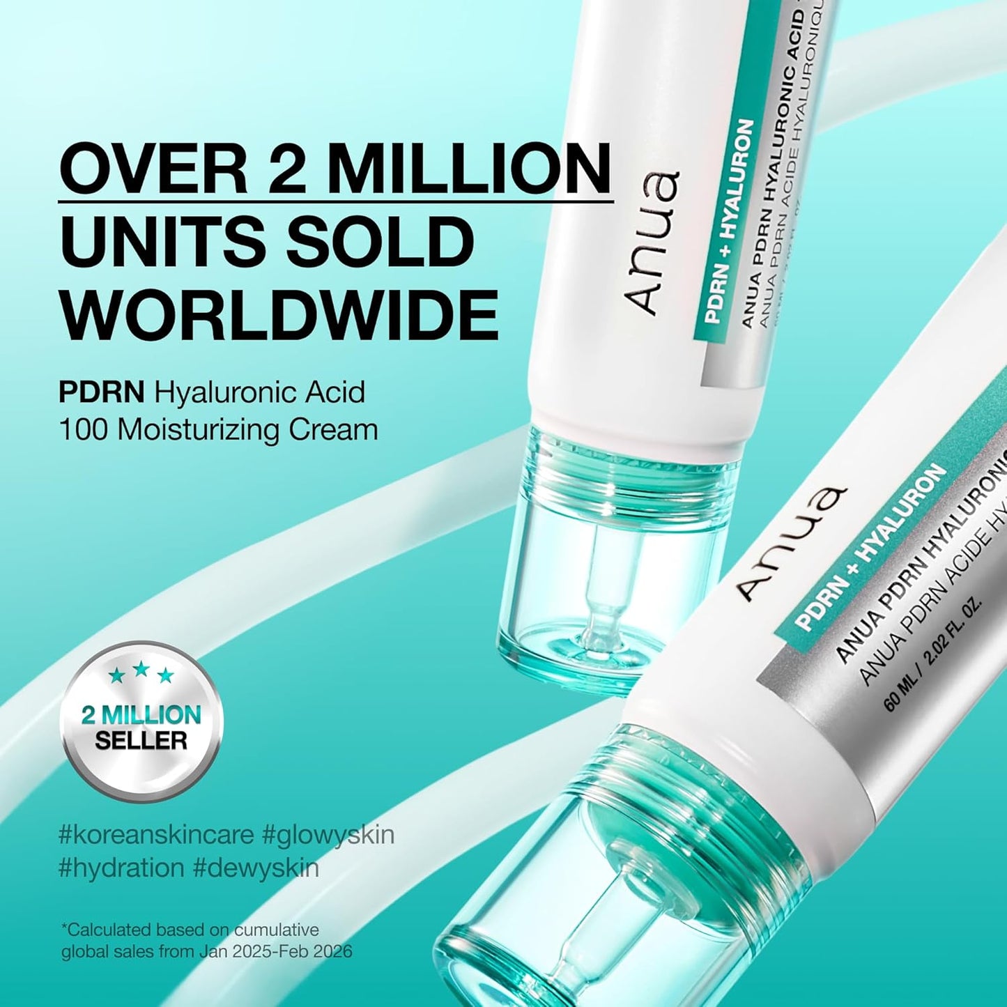 PDRN Hyaluronic Acid 100 Moisturizing Cream, Lightweight, Non-Greasy Hydrating Face Moisturizer with Salmon DNA for Glass Skin, Korean Skincare (2.02 Fl Oz)