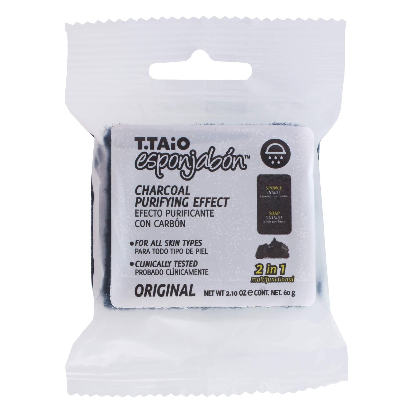 Mini EsponJabon Charcoal, Purifying Effect