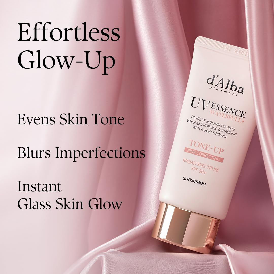 Waterfull Tone-Up Sunscreen Serum BROAD SPECTRUM SPF 50 + Korean Sunscreen for Face, All Skin Tones (1.69 Fl.Oz.)