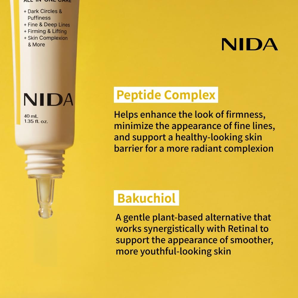 Revive Eye Cream for Face and Neck | Probiotics Lystate Solution, Retinal, Peptide Complex, Bakuchiol | Wrinkles, Fine Lines, Cell Turnover, Firm Skin Texture, Radiant Skin | 1.35 Fl. Oz., 40Ml