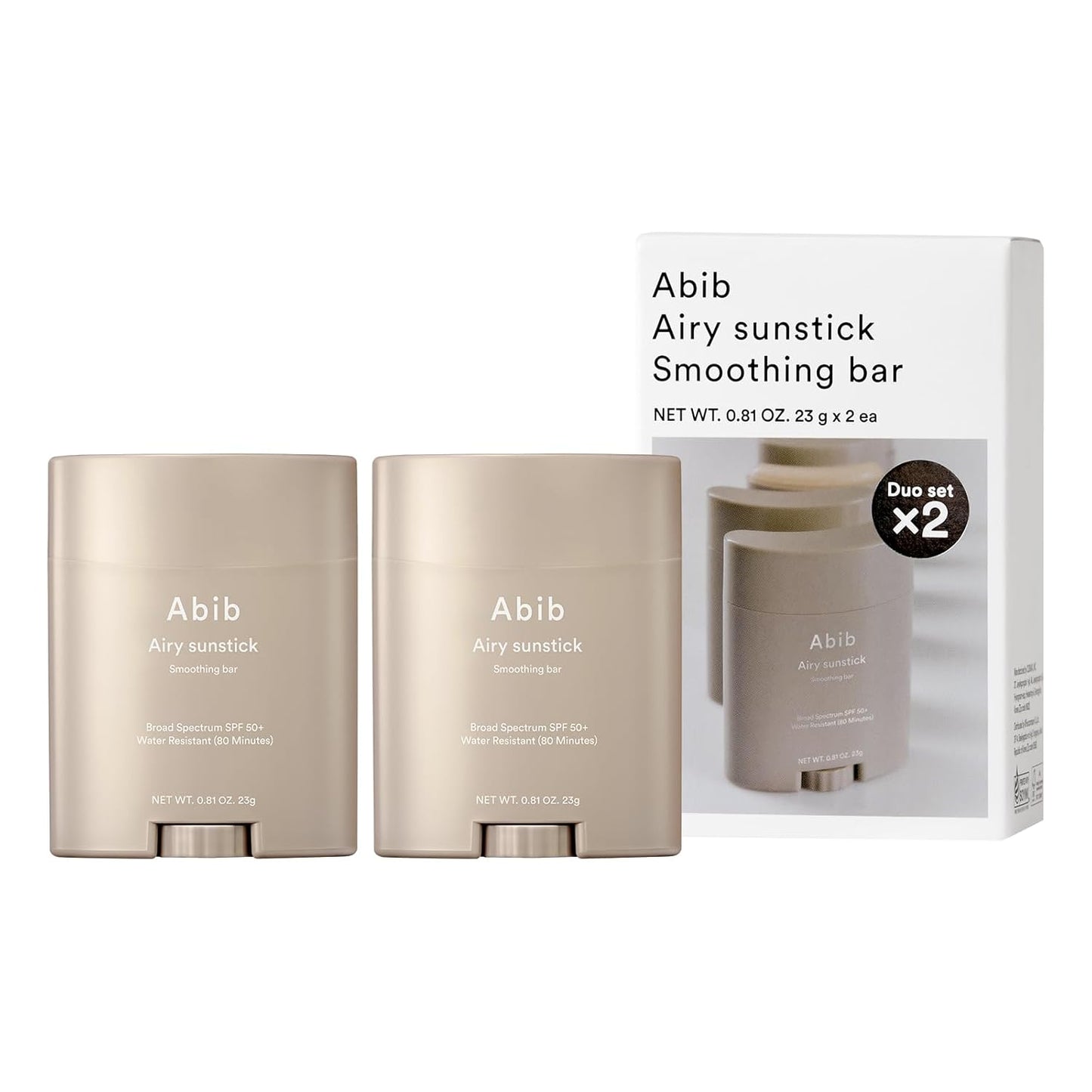 Airy Sunstick Protection Bar SPF50+ Broad Spectrum, Semi-Matte Sunscreen Stick for Oily & Combination Skin, No White Cast, Water-Resistant, Korean Sunscreen, 0.81 Oz / 23 G