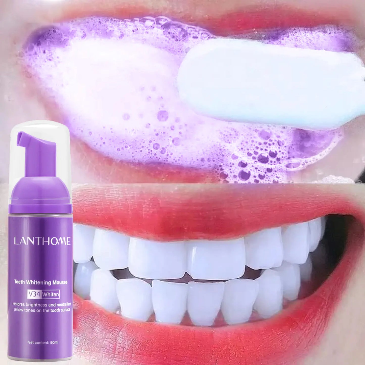 Lanthome V34 Teeth Whitening Mousse for Oral Care