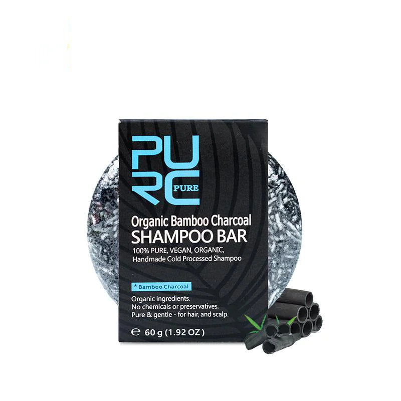 PURC Bamboo Charcoal Shampoo Bar for Nourishing Shine